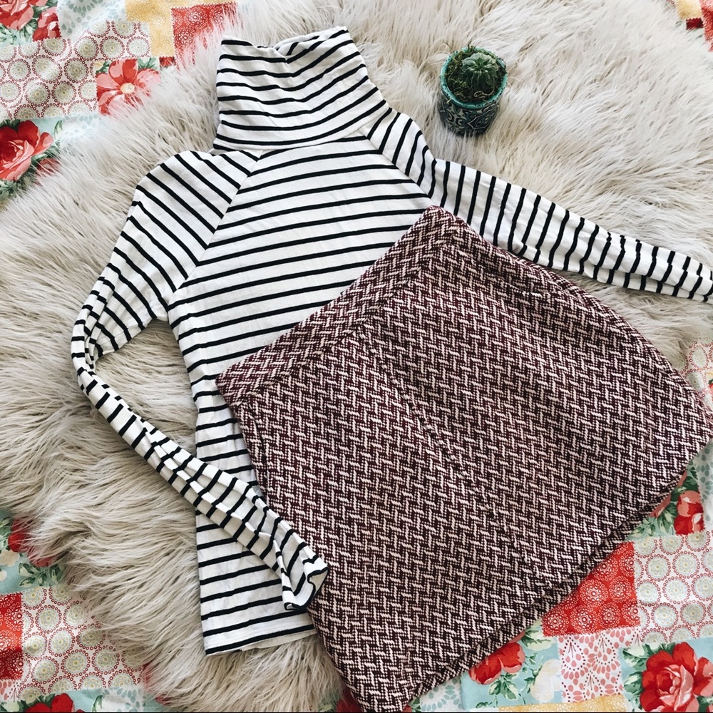Striped Turtleneck Top